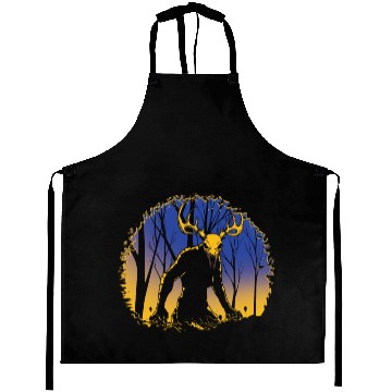 Discover Wendigo Folk Creature Forest Cryptid Halloween Aprons