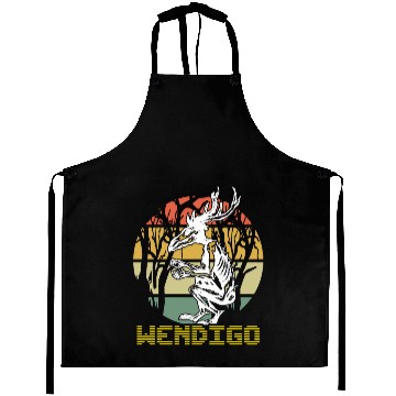 Discover Vintage Folk Wendigo Halloween Cryptid Monster Aprons