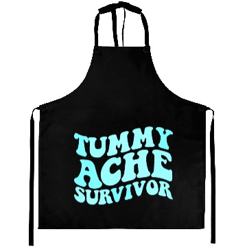 Discover Tummy Ache Survivor Stomachache Funny Tummy Ache Aprons
