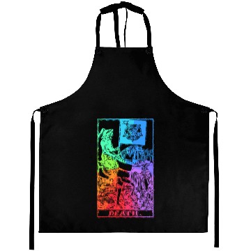 Discover Death Tarot Card Psychic Occult Pagan Witch Rainbo Aprons