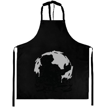 Discover Halloween Monster Line Art Werewolf Horror Aprons