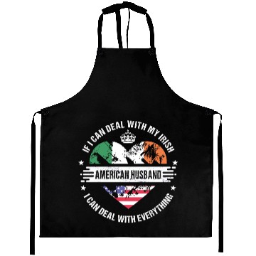 Discover Ireland American Husband Heritage Flags Aprons