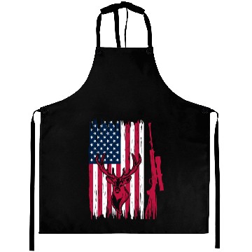 Discover Deer Hunter American Flag Deer Head - Deer Hunting Aprons