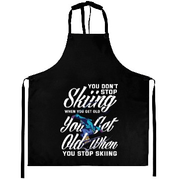 Discover Skiing Old Man Grandpa Gift Ski Hobby Aprons