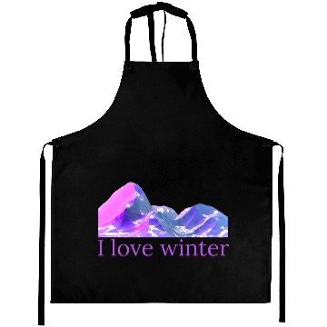 Discover I love winter - mountain-winter in cool colors Aprons