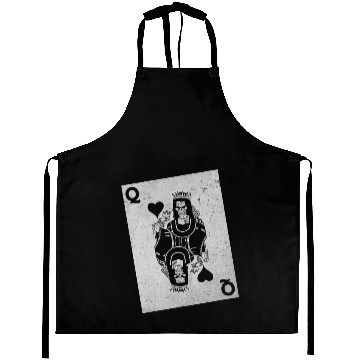 Discover Womens Skeleton Queen Playing Card Gambling Hallow Aprons
