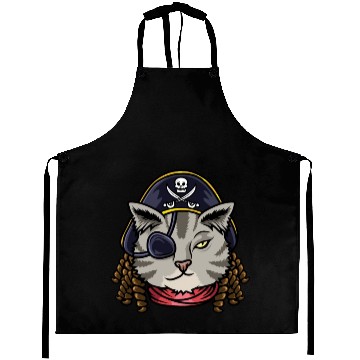 Discover Pirate Cat Cat Mom Gift Aprons