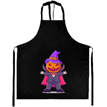 Discover Vampire With Pumpkin Head - Halloween Aprons