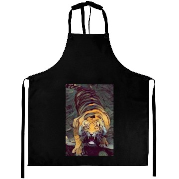 Discover Tiger Color Painted Looking Up Aprons