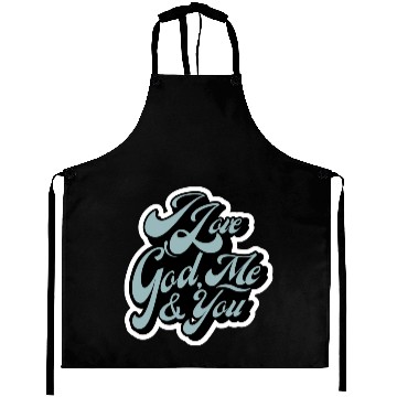 Discover I Love God, Me & You (light blue) Aprons