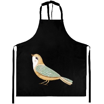 Discover Folk art little fancy bird Aprons