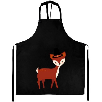 Discover Thanksgiving Deer Wearing Pilgrim Hat Aprons