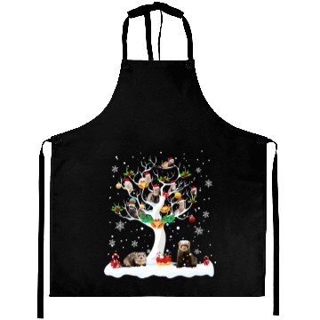 Discover Ferret Christmas On Winter Tree Ferret Lover Aprons