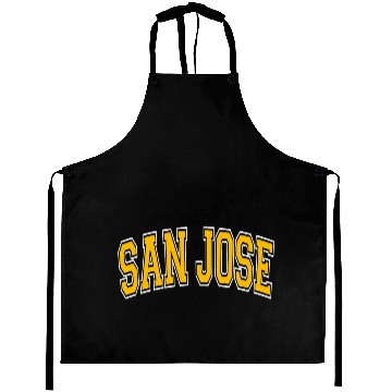 Discover San Jose Varsity Style Amber Text Aprons