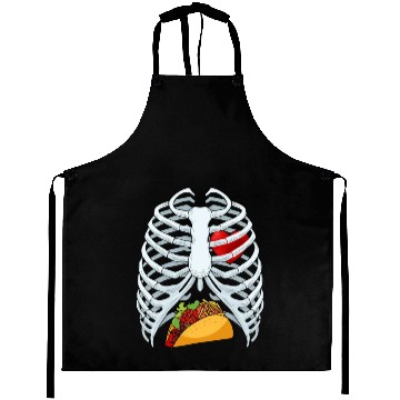 Discover Funny Taco Skeleton Rib Cage Dad Halloween Costume Aprons
