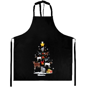 Discover Goat Christmas Tree Goat Xmas Funny Gift Aprons