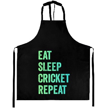 Discover Eat sleep cricket repeat | Cricket Lover Aprons