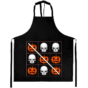 Discover Halloween Three in a Row Game Pumpkin Skulls Aprons