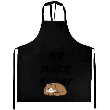 Discover My inner beast quotes with cute cat sleeping Aprons