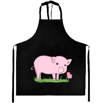 Discover Pig Symbol Nature Animal Grass Flower Aprons