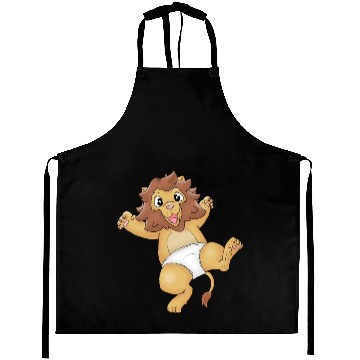 Discover Cute Lion Baby in Diapers Design (ideal gift) Aprons