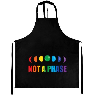 Discover LGBT Not A Phase Funny Rainbow Moon Phase Gift Aprons