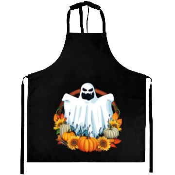 Discover Ghost Pumpkins Flowers Halloween Fall Lover Aprons