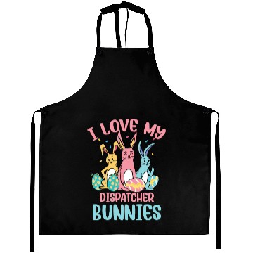 Discover I Love My Dispatcher Bunnies Easter Day Funny Aprons
