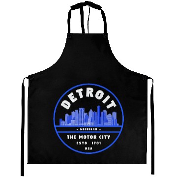 Discover Detroit Skyline Badge Aprons
