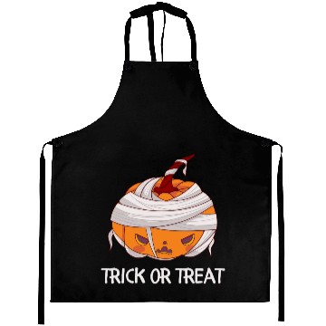 Discover Trick or treat angry pumpkin Aprons
