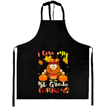 Discover I Love My 1st Grade Turkeys Thanksgiving Teacher Aprons