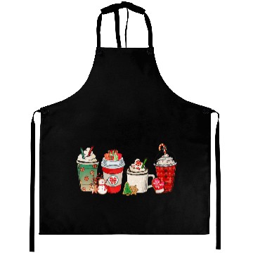 Discover Merry Christmas Coffee Snowman Latte Peppermint Aprons