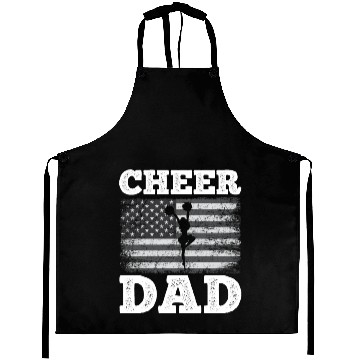 Discover Cheer Dad American Flag Vintage Funny Cheerleader Aprons