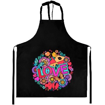 Discover love floral art Aprons