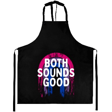 Discover Both Sounds Good Bisexual LGBTQ Bi Pride Funny Aprons