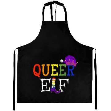 Discover Queer Christmas Elf Gay Pride Aprons