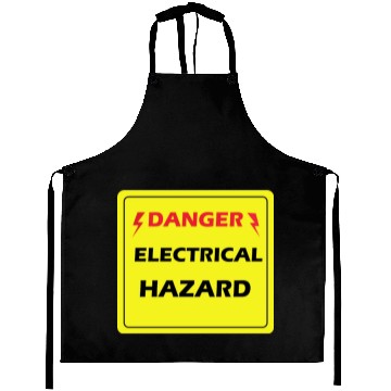 Discover Danger Electrical Hazard Yellow warning Label Aprons