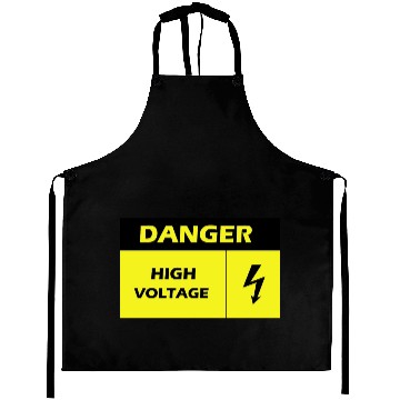 Discover Danger Electrical Hazard Yellow warning Label Aprons