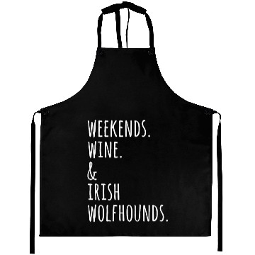 Discover Weekends Wine And Irish Wolfhound Aprons