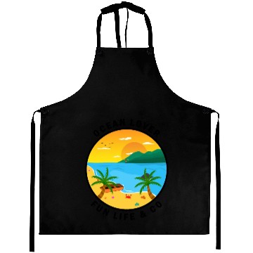 Discover Ocean Lover And Cool Illustration Of A Island Aprons