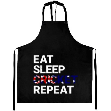 Discover Eat Sleep Cricket Repeat AUS Flag Sports Gift Aprons