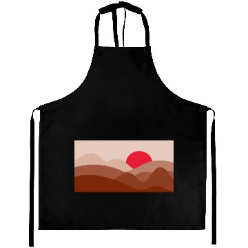 Discover Minimalist Sun Brick Red Aprons