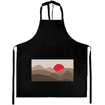 Discover Minimalist Sun Coffee Brown Aprons