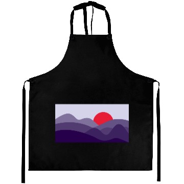 Discover Minimalist Sun Cyber Grape Purple Aprons