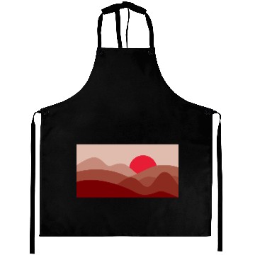 Discover Minimalist Sun Garnet Red Aprons