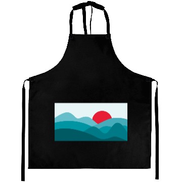 Discover Minimalist Sun Teal Blue Aprons