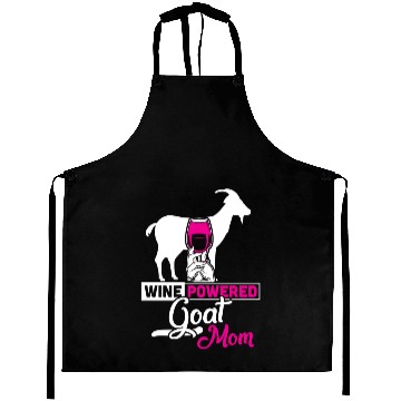 Discover Wine Powered Goat Mom Aprons