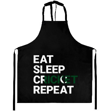 Discover Eat Sleep Cricket Repeat PK Flag Sports Gift Aprons