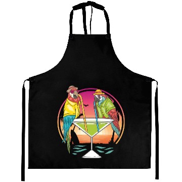 Discover Parrots Drinking Margarita Hawaiian Birds Gift Aprons