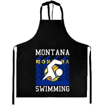 Discover Montana Flag Swimming Team Swim Swimmer US State Aprons